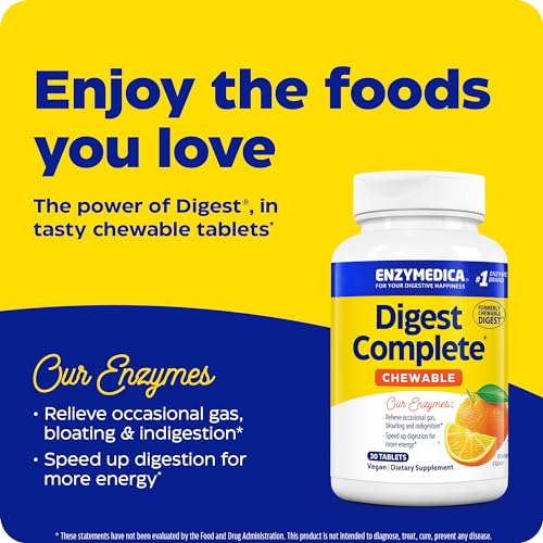 Enzymedica, Digest Chewable, Digestive Enzymes, Orange, 30 Tablets