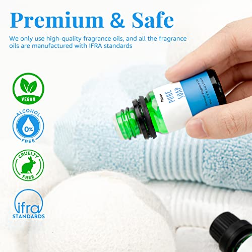 Fragrance Oils, MitFlor Clean Fragrance Oil Set, 6 x10 ml, Scented Essential Oils for Diffusers for Home, Fragrance Oil for Candle Making, Soap Making, Aromatheraphy Oils Gift Set