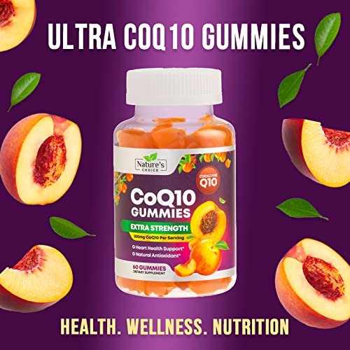 CoQ10 100mg Gummies - 3X Better Absorption, Antioxidant for Heart Health Support & Energy Production, Ultra Coenzyme Q10 Vitamins, Coq 10 Supplements, Dietary Supplement, Non-GMO - 60 CoQ10 Gummies