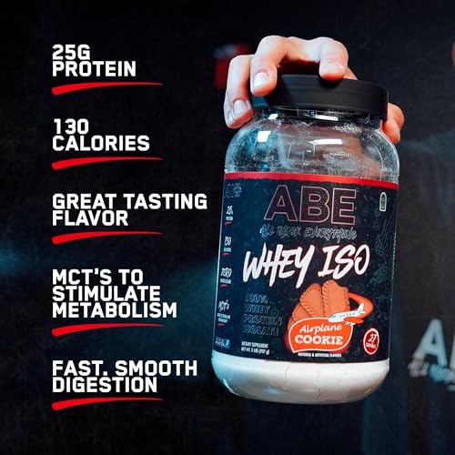 All Black Everything 25g Whey Protein Powder | Airplane Cookie | 27 Servings | Whey Protein Isolate | Low Carbs & Low Sugar | MCTs