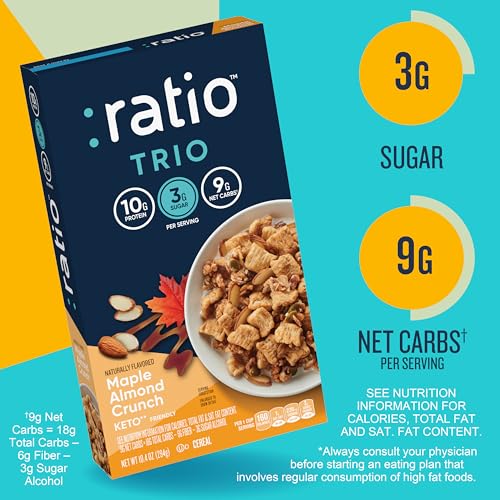 Ratio Maple Almond Crunch Cereal, 10g Protein, Keto Friendly, 10.4 OZ