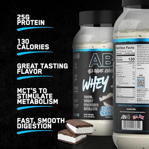 All Black Everything 25g Whey Protein Powder | Ice Cream Sandwich | 27 Servings | Whey Protein Isolate | Low Carbs & Low Sugar | MCTs