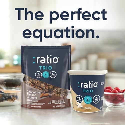 Ratio Chocolate Almond Granola Cereal, 2g Sugar, Keto Friendly, 8 OZ Resealable Cereal Bag