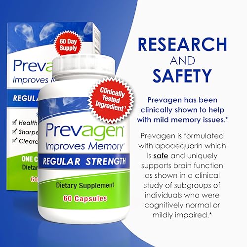 Prevagen Improves Memory - Regular Strength 10mg, 60 Capsules with Apoaequorin & Vitamin D 7-Day Pill Minder | Brain Supplement for Better Brain Health, Supports Healthy Brain Function