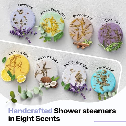 Shower Steamers Aromatherapy Birthday Gifts for Women - SWCANDY 8 Pcs Mothers Day Gifts for Her Mom Men Teen Adults Bath Bombs Self Care with Natural Essential Oils Relaxation Home SPA Easter Basket