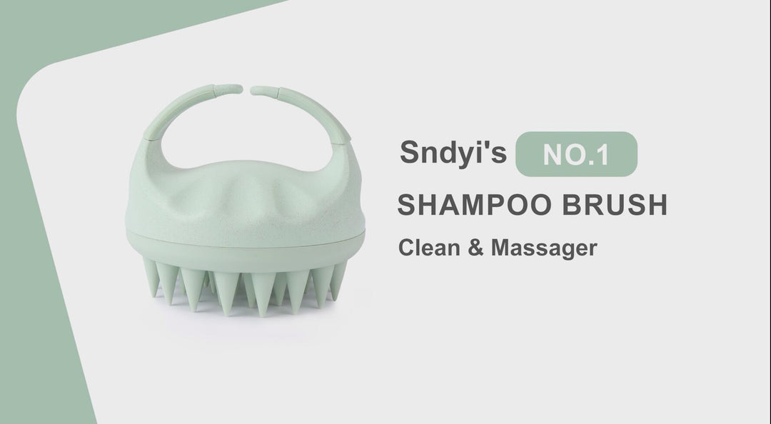 Sndyi Scalp Massager Shampoo Brush, Scalp Scrubber with Soft Silicone Bristles, Scalp Exfoliator for Dandruff Removal, Scalp Massager for Hair Growth, Wet Dry Hair Brush for Scalp Care, Green