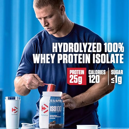 Dymatize ISO100 Hydrolyzed Protein Powder, 100% Whey Isolate, 25g of Protein, 5.5g BCAAs, Gluten Free, Fast Absorbing, Easy Digesting, Gourmet Chocolate, 20 Servings