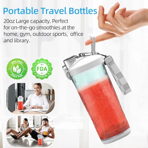 Portable Blender,Personal Size Blender for Shakes and Smoothies with 6 Blade Mini Blender 20 Oz for Kitchen,Home,Travel