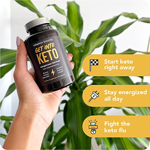 Vitamin Bounty Get Into Keto Pills - Premium Raspberry Ketones, Promotes Ketosis for Women and Men, Supports Keto Diet, Green Tea, Boosts Energy, Non-GMO - 60 Capsules