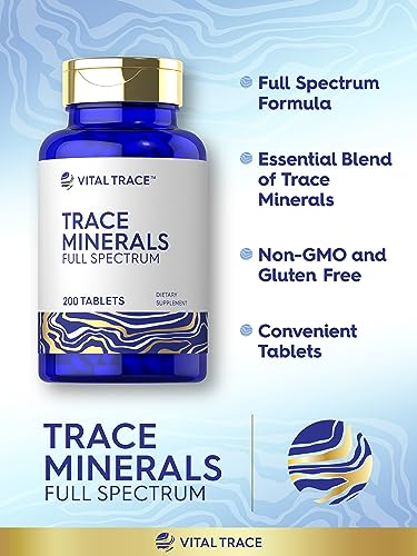 Carlyle Trace Minerals | 200 Tablets | Full Spectrum Supplement | Non-GMO & Gluten Free Complex | by Vital Trace