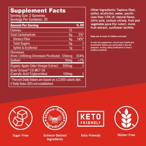 Bulletproof Apple Cider Vinegar Max Sugar-Free Gummies, 60 Count, Keto Supplement for Cravings, Supports Metabolism