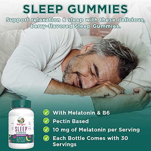 MaryRuth Organics Melatonin Gummies | Melatonin 5mg Sleep Gummies with Vitamin B6 | Made with Organic Cane Sugar | Relaxation & Sleep Support for Adults | Vegan | Non-GMO | Gluten Free | 60 Count