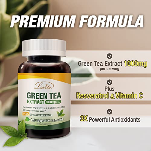 Lovita Green Tea Extract 1000mg (120 Count)