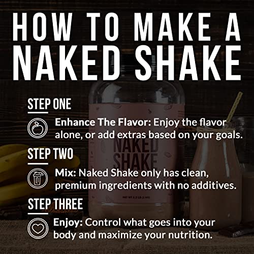 NAKED Shake - Chocolate Protein Powder - Plant Based Protein Shake with Mct Oil, Gluten-Free, Soy-Free, No Gmos Or Artificial Sweeteners - 30 Servings