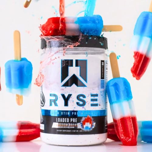 Ryse Loaded Pre Workout Powder Supplement for Men & Women | Pumps, Energy, Focus | Beta Alanine + Citrulline | 390mg Caffeine | 30 Servings (Freedom Rocks)