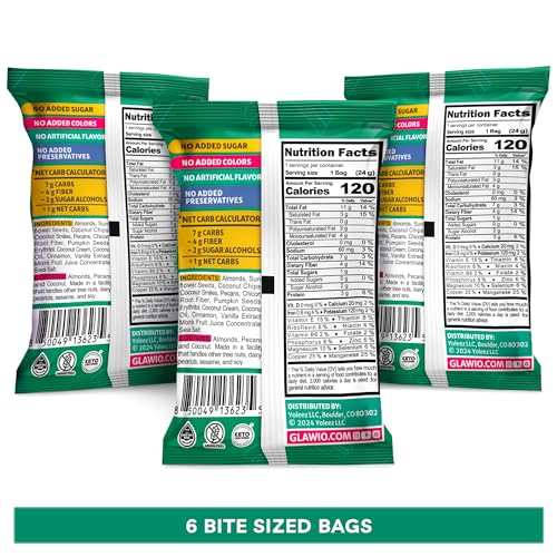 TGB Cinnamon Granola Bites, Keto Snack, No Added Sugar, Gluten Free, Good Source of Fiber, 0.85oz Bag (Pack of 6)