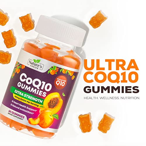 CoQ10 100mg Gummies - 3X Better Absorption, Antioxidant for Heart Health Support & Energy Production, Ultra Coenzyme Q10 Vitamins, Coq 10 Supplements, Dietary Supplement, Non-GMO - 60 CoQ10 Gummies