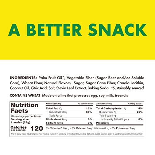 Rip Van Wafels Lemon Cookies, 16 Count, 1g Sugar, 4g Carbs, Vegan, Keto Friendly, Low Calorie, 0g Trans Fat, 120 Calories, 6g Fiber