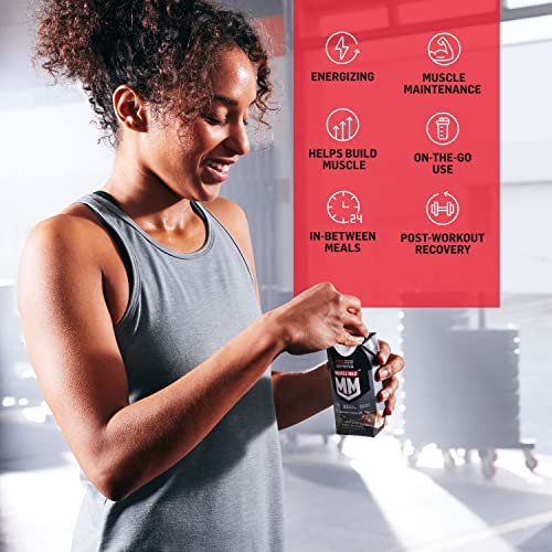 Muscle Milk Pro Advanced Nutrition Protein Shake, Slammin' Strawberry, 11 Fl Oz Carton, 12 Pack, 32g Protein, 1g Sugar, 16 Vitamins & Minerals, 5g Fiber, Workout Recovery, Bottle, Packaging May Vary