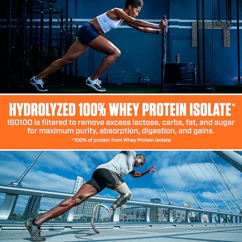 Dymatize ISO100 Hydrolyzed Protein Powder, 100% Whey Isolate, Dunkin' Glazed Donut Flavor, 20 Servings, Gluten-Free