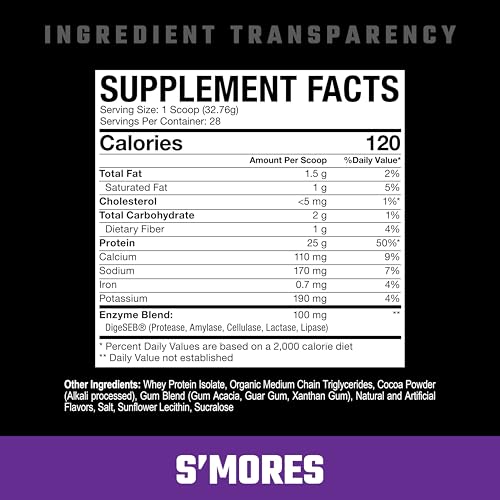 Axe & Sledge Supplements Farm Fed Grass-Fed Whey Protein Isolate, Digestive Enzymes (S'Mores)