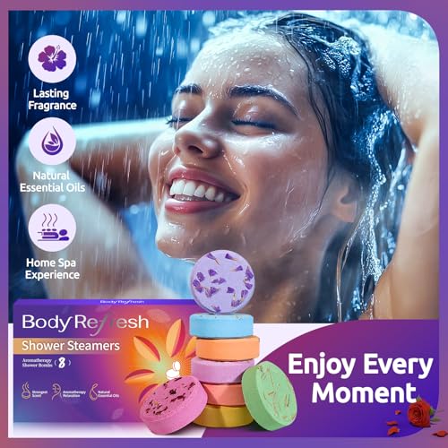 Shower Steamers Aromatherapy - 8 Pack Shower Bombs with Natural Essential Oils, Birthday Gifts for Women Self Care Relaxation Home SPA Stress Relief, Mothers Day Gifts for Mom, Her, Women
