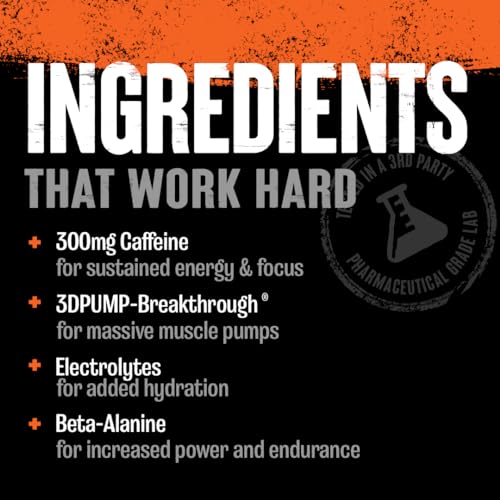 Animal Primal Muscle Hydration + Preworkout Powder – Contains Beta Alanine, 3DPump, Caffeine & Electrolytes – Improves Energy, Focus, Endurance & Absorption – Fruit Punch Flavor, 17.9 oz