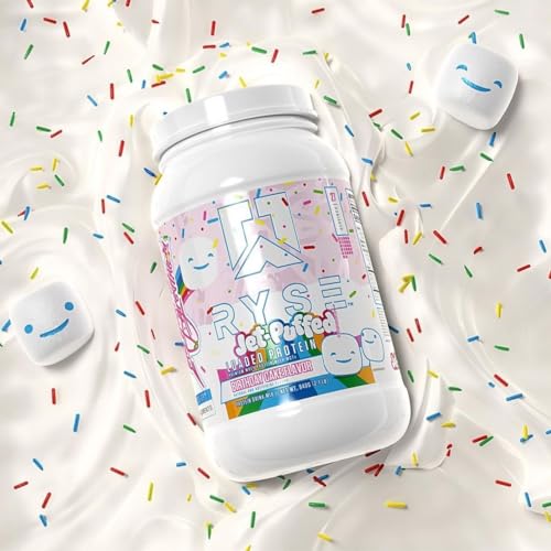 Ryse Loaded Protein Powder | 25g Whey Protein Isolate & Concentrate | with Prebiotic Fiber & MCTs | Low Carbs & Low Sugar | 27 Servings (Birthday Cake)