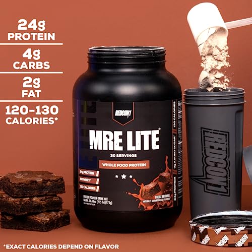 REDCON1 MRE Lite Whole Food Protein Powder, Banana Nut Bread - Low Carb & Whey Free Meal Replacement with Animal Protein Blends - Easy to Digest Supplement Made with MCT Oils (30 Servings)