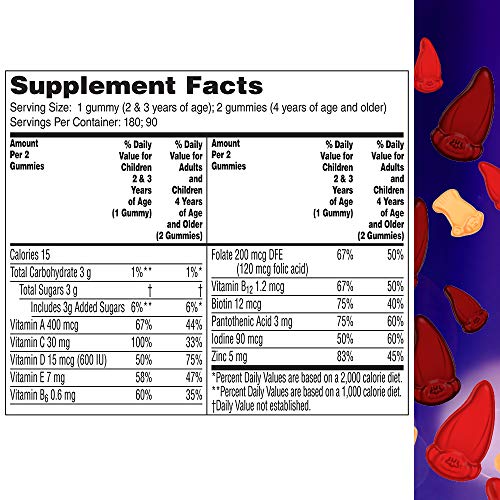 One A Day Kids Trolls Multivitamin Gummy, Kids Vitamins with Vitamins A, B6, B12, C, D, E, Zinc, Folic Acid and Biotin (Packaging May Vary), Trolls, 180 Count