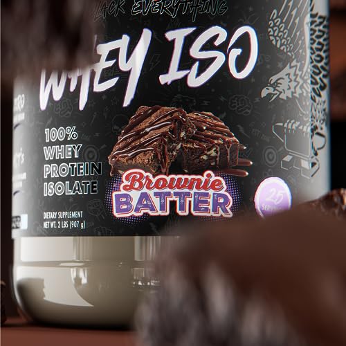 All Black Everything 25g Whey Protein Powder | Brownie Batter | 27 Servings | Whey Protein Isolate | Low Carbs & Low Sugar | MCTs