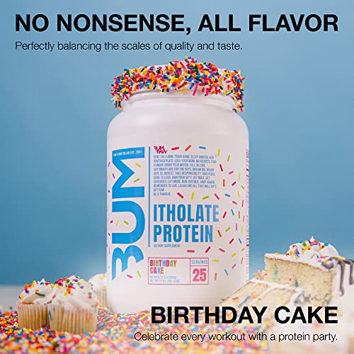 RAW Whey Isolate Protein Powder, Birthday Cake (CBUM Itholate Protein) - 100% Grass-Fed Sports Nutrition Powder for Muscle Growth & Recovery - Low-Fat, Low Carb - 25 Servings