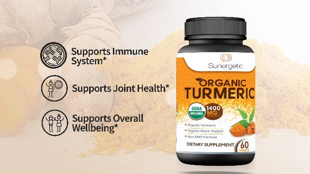 USDA Certified Organic Turmeric Supplement – Includes Organic Turmeric & Organic Black Pepper – 1,400mg of Turmeric per Serving - 60 Count (Pack of 1)