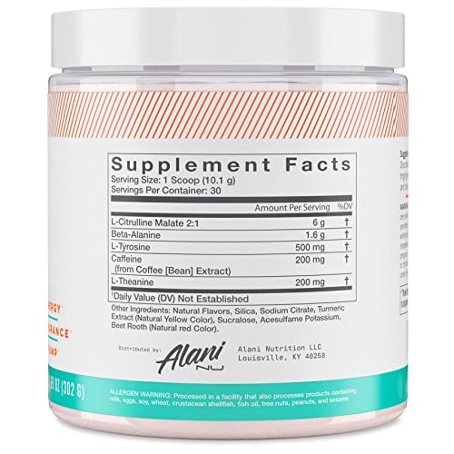 Alani Nu Pre Workout Powder MIMOSA | Amino Energy Boost | Endurance Supplement | Sugar Free | 200mg Caffeine | L-Theanine, Beta-Alanine, Citrulline | 30 Servings