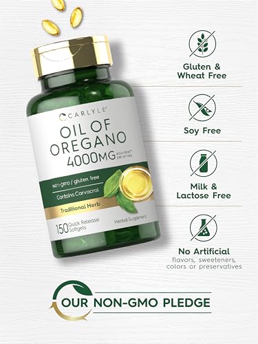 Carlyle Oregano Oil 4000mg Supplement | 150 Softgel Capsules | Contains Carvacrol | Non-GMO & Gluten Free Formula