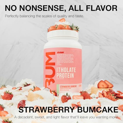 RAW Whey Isolate Protein Powder, Strawberry BumCake (CBUM Itholate Protein) - 100% Grass-Fed Sports Nutrition Powder for Muscle Growth & Recovery - Low-Fat, Low Carb, Naturally Flavored - 25 Servings