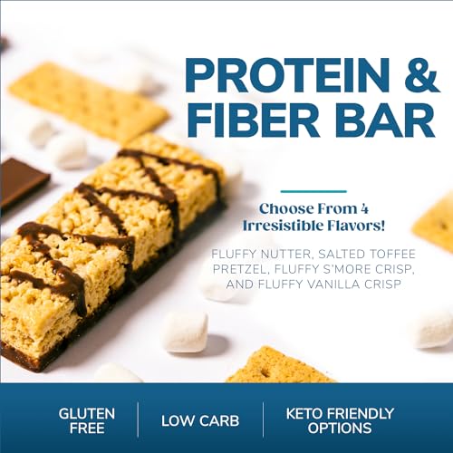 WonderSlim Protein & Fiber Bar, Fluffy Vanilla Crisp - 15g Protein, 7g Fiber, Gluten Free (7ct)