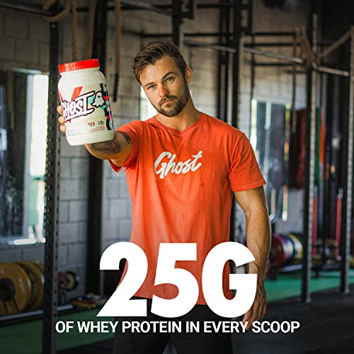 GHOST Whey Protein Powder, Fruity Cereal Milk - 2LB Tub, 25G of Protein - Flavored Isolate, Concentrate & Hydrolyzed Whey Protein Blend - Post Workout Shakes - Soy & Gluten Free