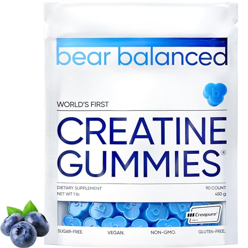 Creatine Gummies for Men & Women - Creatine Monohydrate, L-Theanine, L-Tyrosine & B12 for Muscle Growth, Strength, Focus, Energy & Health - Low Calorie, Sugar-Free, Vegan & Gluten-Free