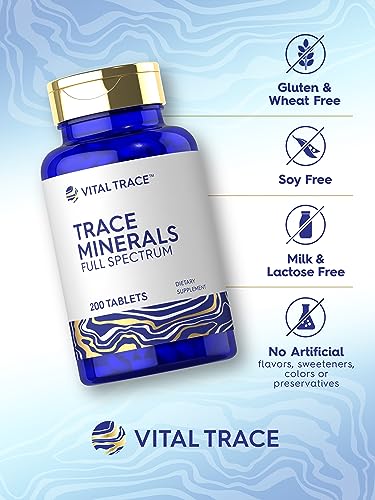 Carlyle Trace Minerals | 200 Tablets | Full Spectrum Supplement | Non-GMO & Gluten Free Complex | by Vital Trace