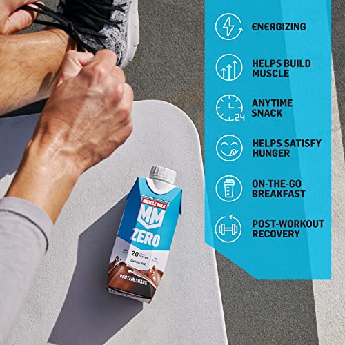 Muscle Milk Zero Protein Shake, Vanilla Crème, 20g Protein, Zero Sugar, 100 Calories, Calcium, Vitamins A, C & D, 4g Fiber, Energizing Snack, Workout Recovery, Packaging May Vary 11.16 Fl Oz (Pack of 12)