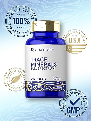 Carlyle Trace Minerals | 200 Tablets | Full Spectrum Supplement | Non-GMO & Gluten Free Complex | by Vital Trace