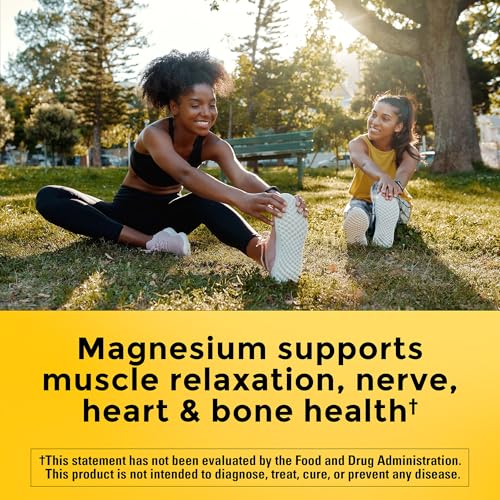 Nature Made Magnesium Glycinate 200 mg per serving, Magnesium Supplement for Muscle, Heart, Nerve and Bone Support, 180 Magnesium Bisglycinate Capsules, 90 Day Supply