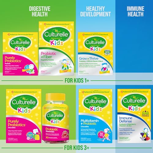 Culturelle Kids Probiotic + Fiber Packets (Ages 1+) - 24 Count - Digestive Health & Immune Support - Helps Restore Regularity (Packaging may vary)