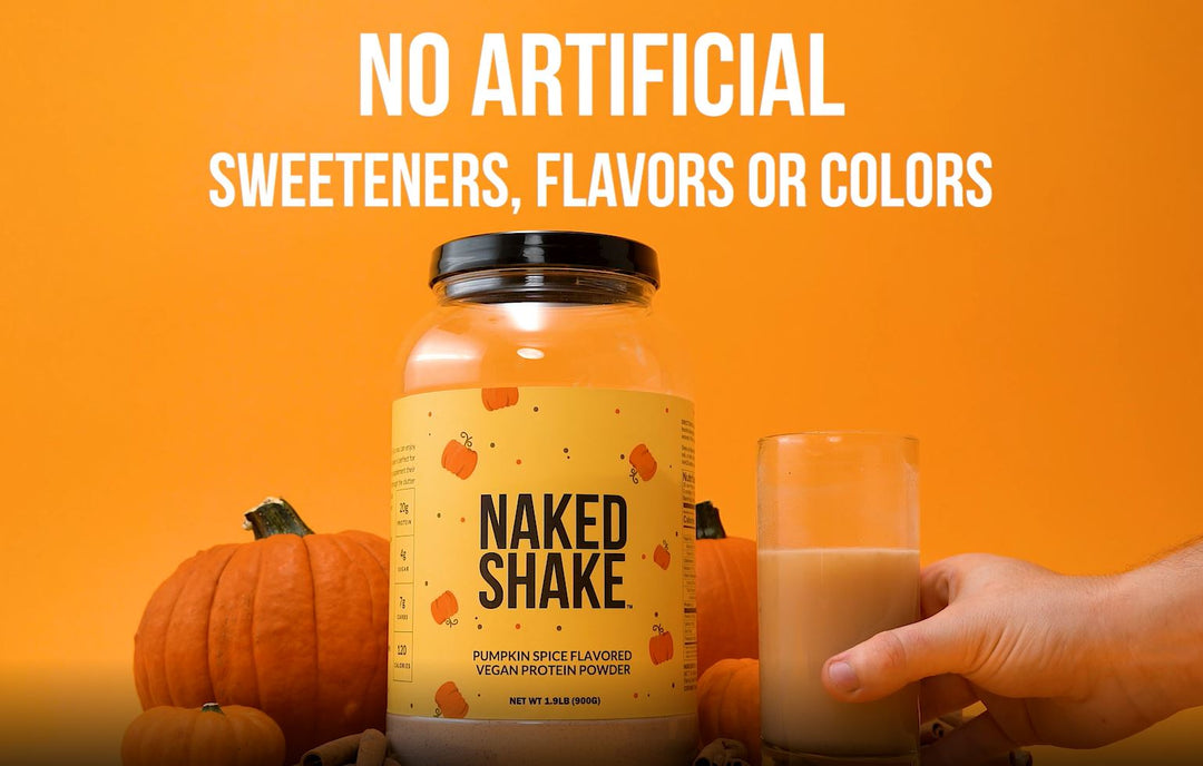 NAKED Shake - Pumpkin Spice Protein Shake - Flavored Plant Based Protein with Mct Oil - Gluten-Free, Soy-Free, No Gmos Or Artificial Sweeteners - 30 Servings