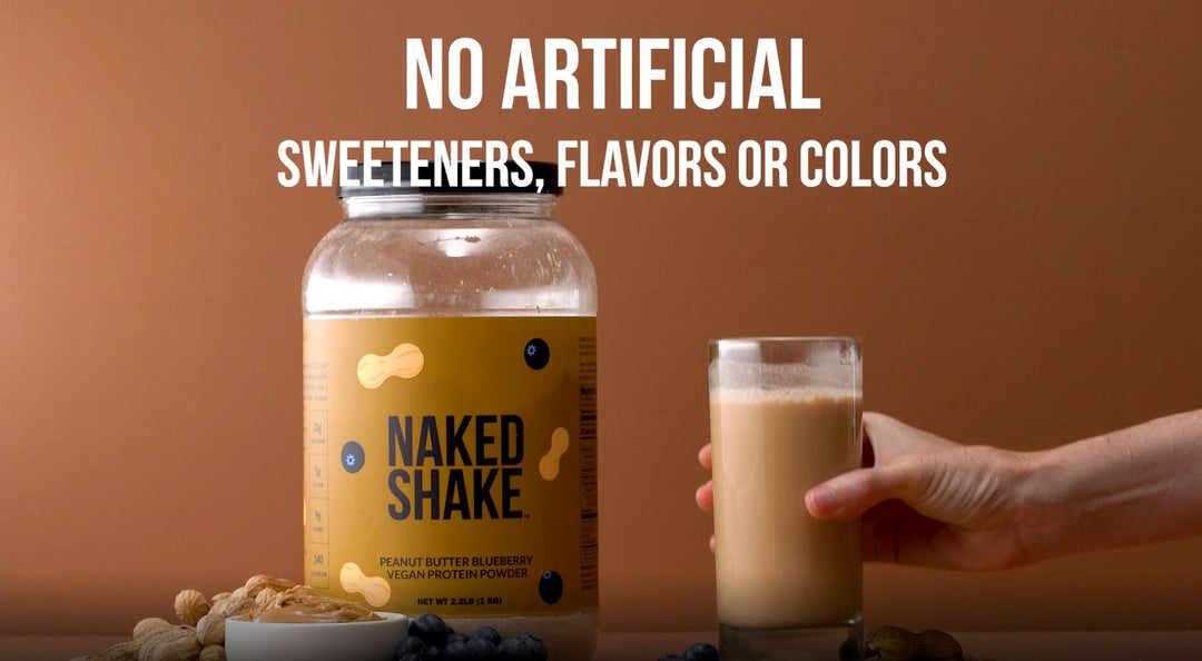 NAKED Shake - Peanut Butter Blueberry Protein Powder, Plant Based Protein with Mct Oil, Gluten-Free, Soy-Free, No Gmos Or Artificial Sweeteners - 30 Servings