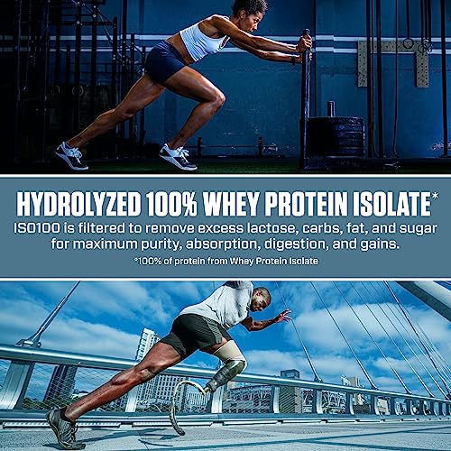 Dymatize ISO 100 Whey Protein Powder with 25g of Hydrolyzed 100% Whey Isolate, Vanilla 5 Pound, Package may vary