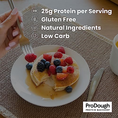 ProDough Shop Buttermilk Pancake and Waffle Mix - Gluten Free, Low Carb, High Protein Pancake Mix - Healthy Pancakes and Waffles for Breakfast or Snack