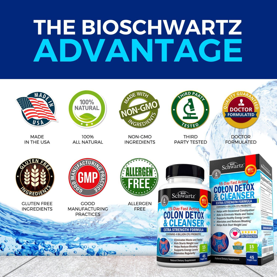 Colon Cleanser and Detox for Digestive Support - 15 Day Fast-Acting Extra Strength Cleanse with Probiotic Fiber, Psyllium Husk and Noni for Constipation Relief and Bloating Support, Non-GMO, 45 Count