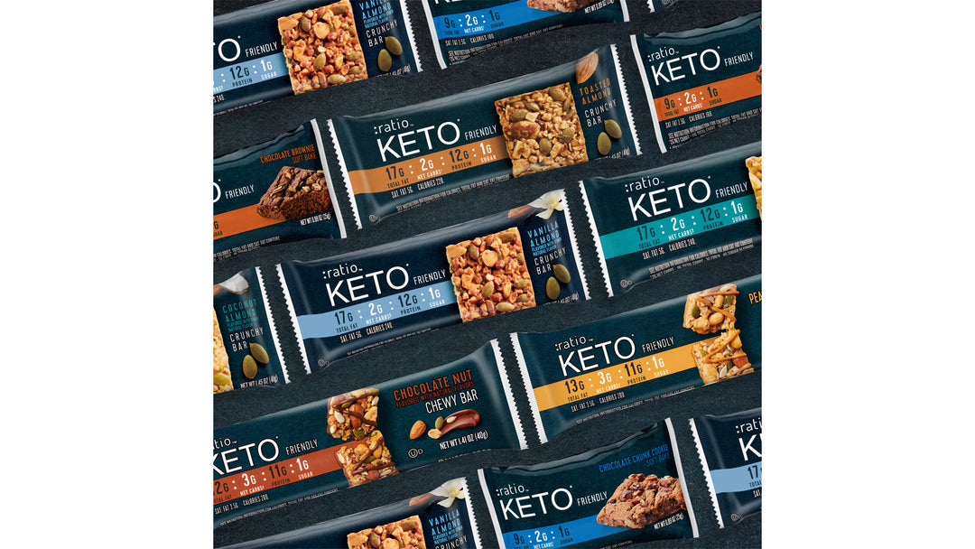 Ratio Soft Baked Bars, Chocolate Brownie, 1g Sugar, Keto Friendly, 5.34 OZ (6 Bars)